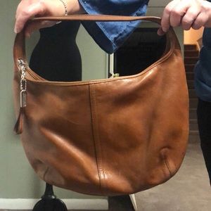 Brown leather vintage coach bag